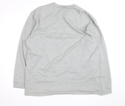 Carhartt Men’s Grey Long Sleeve Cotton Crew Neck Top 2XL