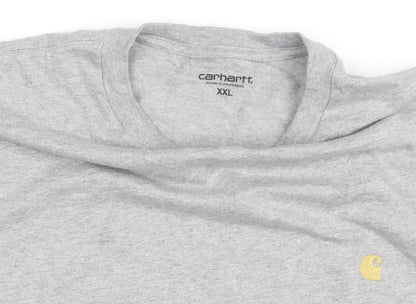 Carhartt Men’s Grey Long Sleeve Cotton Crew Neck Top 2XL