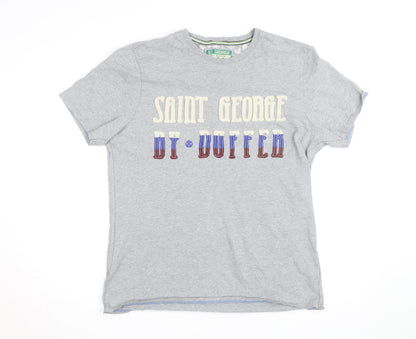 St George By Duffer Men's Grey Graphic T-Shirt Size L