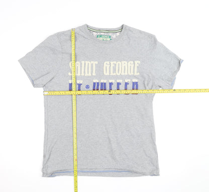St George By Duffer Men's Grey Graphic T-Shirt Size L