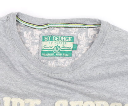 St George By Duffer Men's Grey Graphic T-Shirt Size L