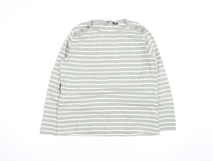 Wee Women’s Green White Striped Long Sleeve Cotton T-Shirt Size 18-20