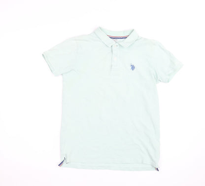 U.S. Polo Assn. Boys Green Short Sleeve Polo Shirt 14-15 Years