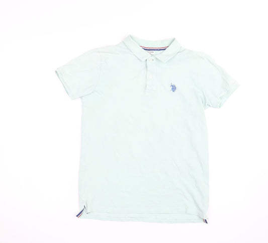 U.S. Polo Assn. Boys Green Short Sleeve Polo Shirt 14-15 Years