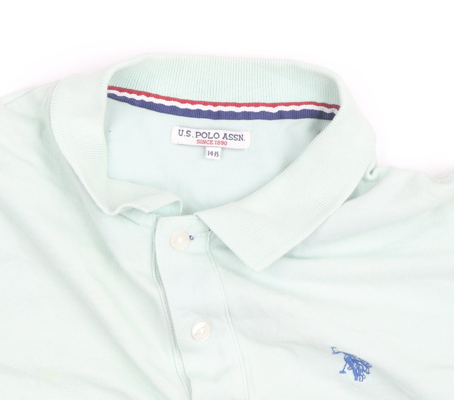 U.S. Polo Assn. Boys Green Short Sleeve Polo Shirt 14-15 Years