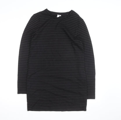 & Other Stories Women Black Striped Cotton Long Sleeve T-Shirt Size 12