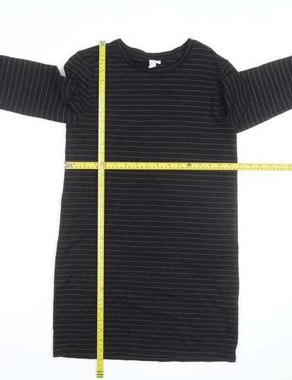& Other Stories Women Black Striped Cotton Long Sleeve T-Shirt Size 12