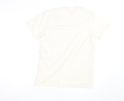 Original Penguin Men’s Ivory Graphic T-Shirt Medium Cotton Crew Neck
