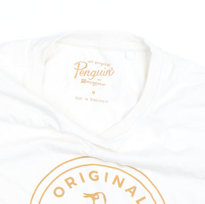 Original Penguin Men’s Ivory Graphic T-Shirt Medium Cotton Crew Neck