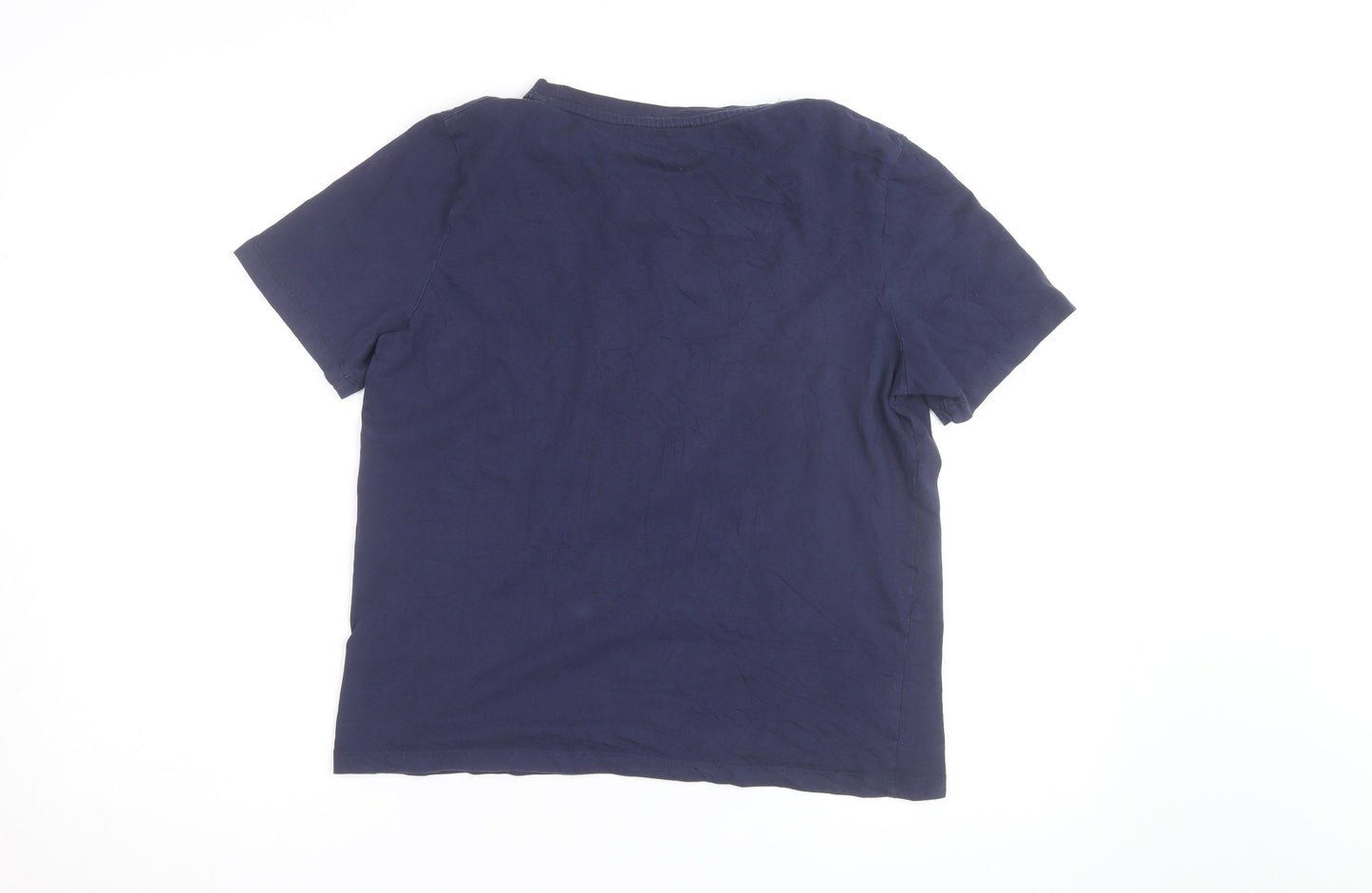 Karen Millen Women's Blue Crew Neck Short Sleeve Cotton T-Shirt M