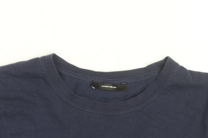 Karen Millen Women's Blue Crew Neck Short Sleeve Cotton T-Shirt M