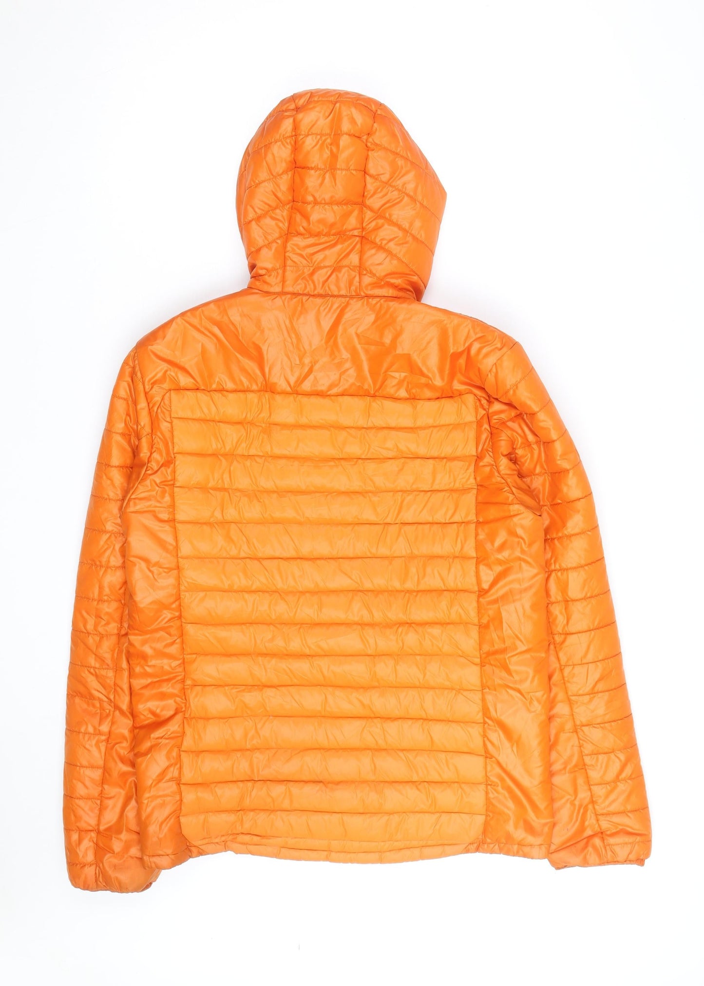 Quechua Men's Orange Puffer Hooded Jacket M Regular Fit Outdoor
