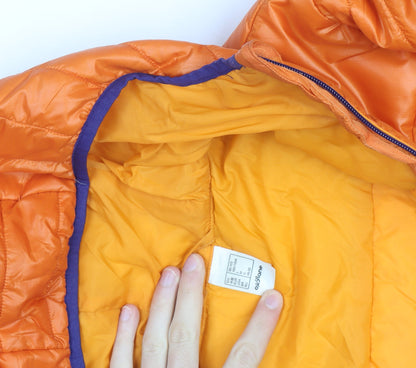 Quechua Men's Orange Puffer Hooded Jacket M Regular Fit Outdoor