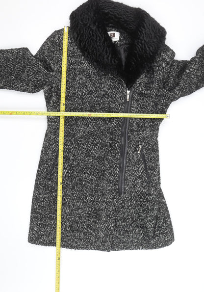 Laundry by Design Unisex Black Tweed Wool Blend Mid-Length Coat M