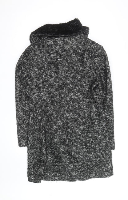 Laundry by Design Unisex Black Tweed Wool Blend Mid-Length Coat M