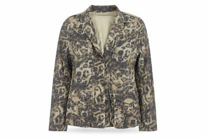 Elie Tahari Women’s Beige Animal Print Blazer Jacket Size M