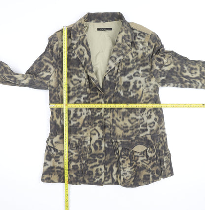 Elie Tahari Women’s Beige Animal Print Blazer Jacket Size M