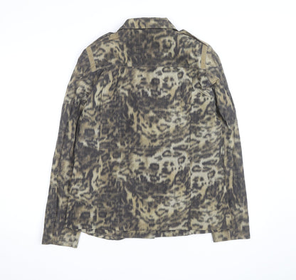 Elie Tahari Women’s Beige Animal Print Blazer Jacket Size M