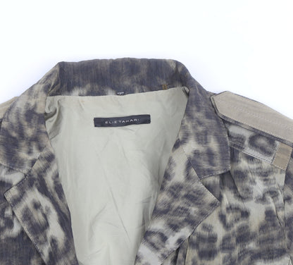 Elie Tahari Women’s Beige Animal Print Blazer Jacket Size M