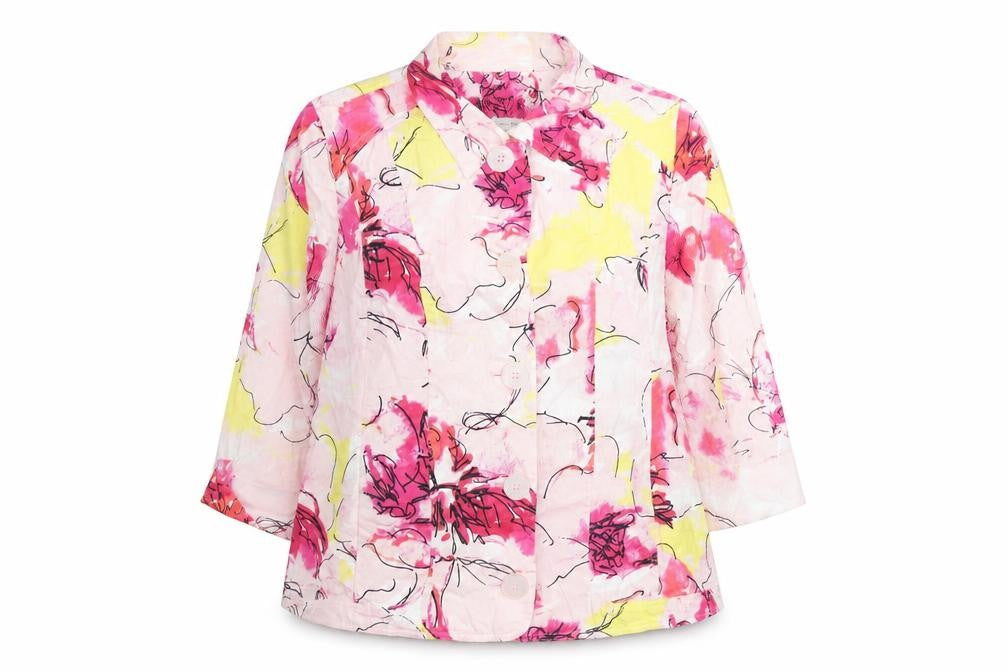 Christopher & Banks Women's Multicoloured Floral Cotton Button Blouse L
