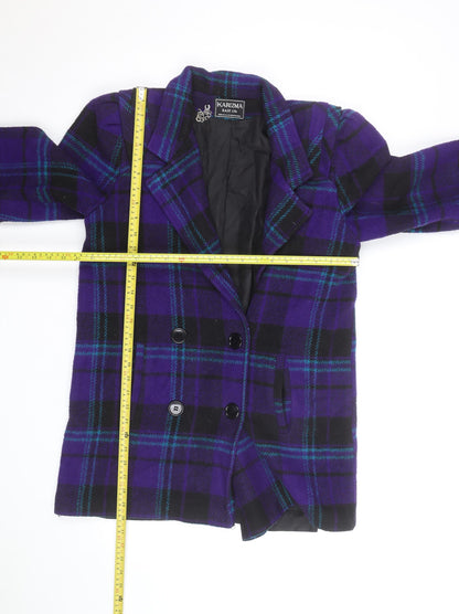 Karizma East Ltd Women's Purple Check Wool Blazer Size 8