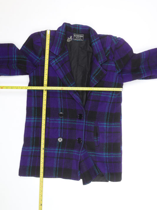 Karizma East Ltd Women's Purple Check Wool Blazer Size 8