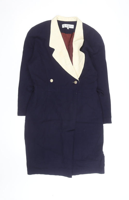Elina Women's Navy Blazer Coat Size 6 Double Breasted Classic Style