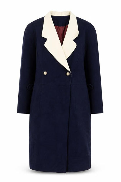 Elina Women's Navy Blazer Coat Size 6 Double Breasted Classic Style