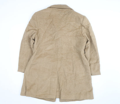 Larry Levine Design Women's Beige Camelhair Long Overcoat Size 14