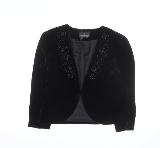 Carole Little Petites Women’s Black Velvet Beaded Blazer Size 6P