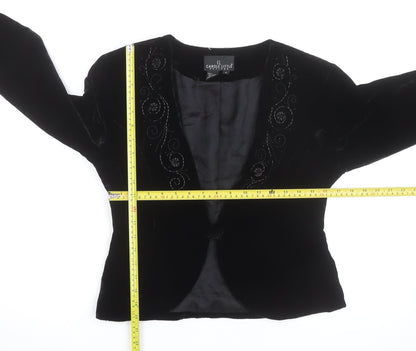 Carole Little Petites Women’s Black Velvet Beaded Blazer Size 6P
