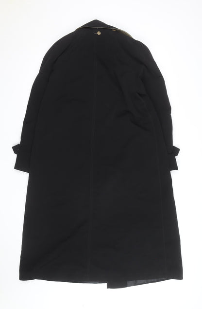 New York Harbor Womens Black Long Trench Coat Size 12