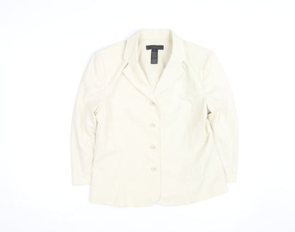 The Limited Women’s Ivory Stretch Blazer L Classic Mid-Length