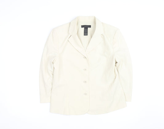 The Limited Women’s Ivory Stretch Blazer L Classic Mid-Length