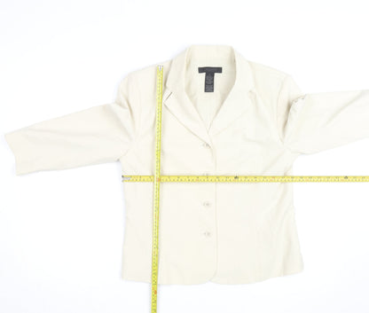 The Limited Women’s Ivory Stretch Blazer L Classic Mid-Length