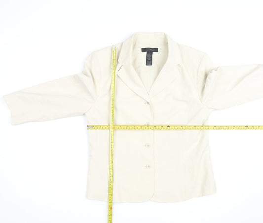 The Limited Women’s Ivory Stretch Blazer L Classic Mid-Length