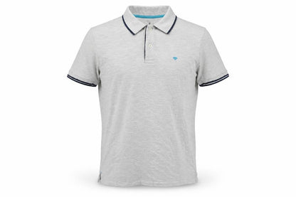 Tom Tailor Men's Grey Cotton Short Sleeve Polo Shirt Size S