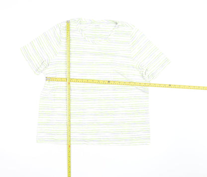 Marks and Spencer Women’s Multicoloured Striped Cotton T-Shirt Size 20