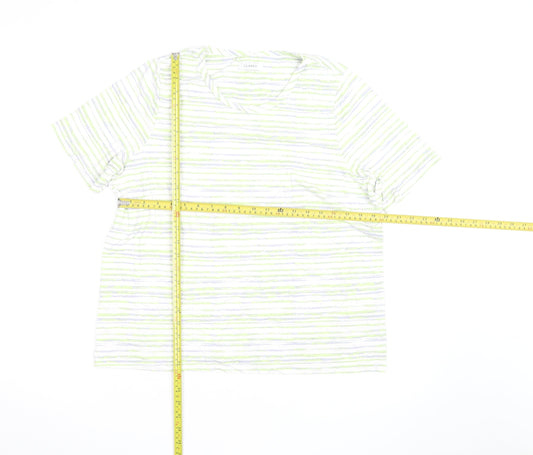 Marks and Spencer Women’s Multicoloured Striped Cotton T-Shirt Size 20