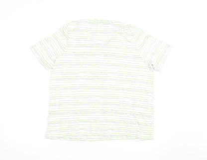 Marks and Spencer Women’s Multicoloured Striped Cotton T-Shirt Size 20