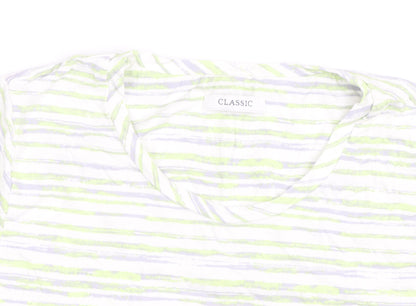 Marks and Spencer Women’s Multicoloured Striped Cotton T-Shirt Size 20