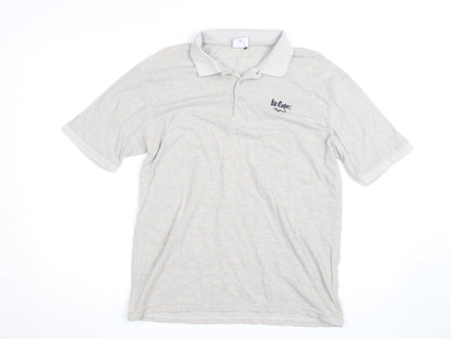 Lee Cooper Men's Beige Cotton Polo Shirt Size M Regular Fit