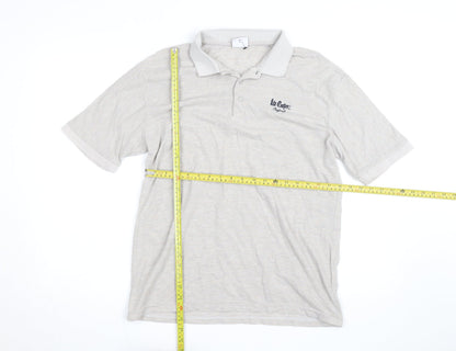 Lee Cooper Men's Beige Cotton Polo Shirt Size M Regular Fit