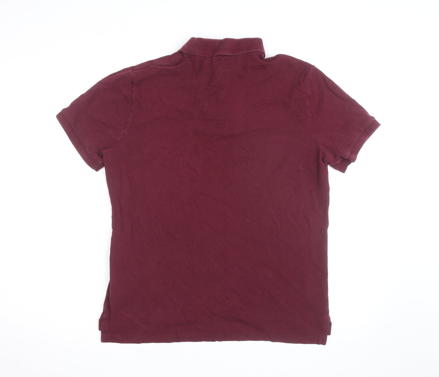 Polo Ralph Lauren Men's Burgundy Cotton Slim Fit Polo Shirt Size L