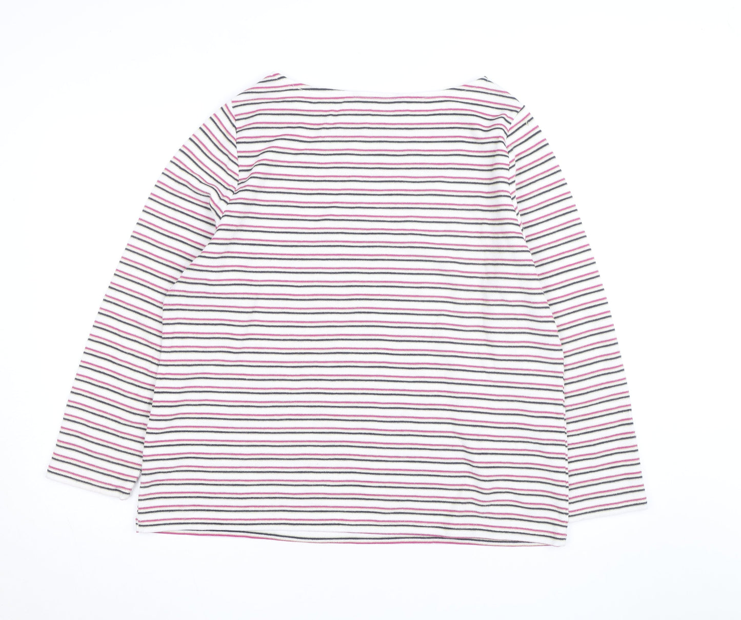 Bonmarché Women’s Multicoloured Striped Cotton Knit Jumper Size 20