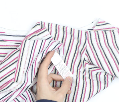 Bonmarché Women’s Multicoloured Striped Cotton Knit Jumper Size 20