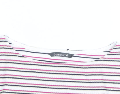 Bonmarché Women’s Multicoloured Striped Cotton Knit Jumper Size 20
