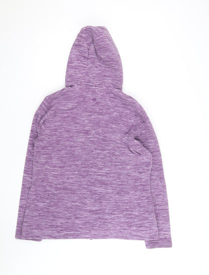 Mountain Warehouse Women Purple Full Zip Hooded Fleece Jacket Size 18