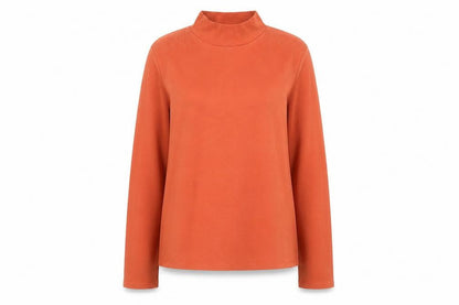 TIGI Women Orange Roll Neck Long Sleeve Cotton Jersey Top Size 14