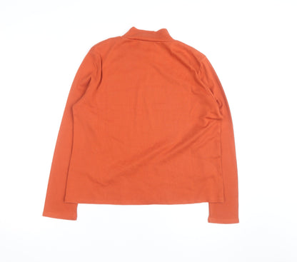 TIGI Women Orange Roll Neck Long Sleeve Cotton Jersey Top Size 14
